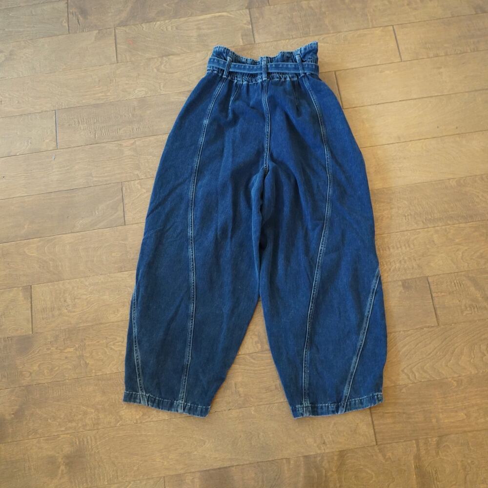 We The Free Amsterdam High-Rise Barrel Jeans Small Pull On Elastic Waist - Picture 7 of 8